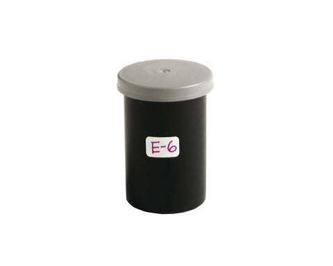 Self Adhesive Label Stickers 525 White Count One Half By Three Quarters Inch on a black container with gray lid.