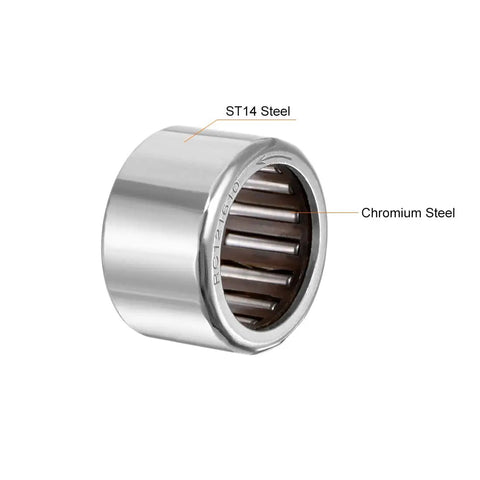 Beefy One Way Needle Roller Bearing Kit With Clutch For Smooth Operation, ST14 steel drawn cup, close-up view showing GCr15 rollers