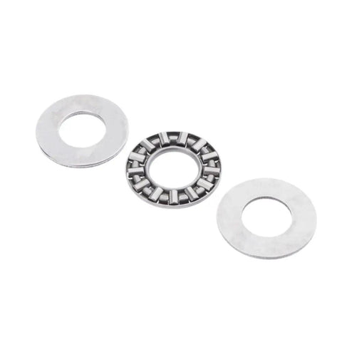 Premium Needle Thrust Bearing Fits 9.9 HP And 15 HP Outboards, showing three metal components for boat engine upgrade.