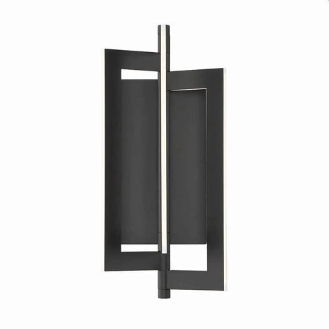 Slick Modern Wall Sconce With Asymmetrical Fan Frame LED Light Featuring Water Mill Inspired Gold Finish, showcasing contemporary design
