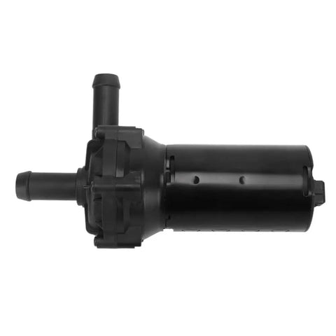 Reliable Engine Electric Auxiliary Water Pump Cooling System Upgrade Drop In Replacement Built Tough For Daily Driving And Top Notch Under Hood Performance Direct Swap For Oem Part 11537630368, black plastic pump view from above.