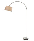 Tall Matte Black Arc Lamp With Burlap Shade Adjustable Shade Foot Step On Off Switch Nearly 7 Feet Tall Dope Loft Vibe