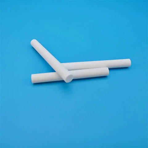 High Temp Resistant Boron Nitride Ceramic Rods Set, 2 Pieces, Diameters 4 To 20 Millimeters, Lengths 20 To 200 Millimeters on blue background
