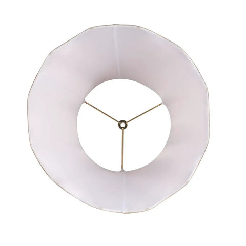 Top view of Transitional Scallop Bell Lamp Shade 10x16x15 In Oatmeal Faux Silk With Brass Spider Fitter showing inner structure