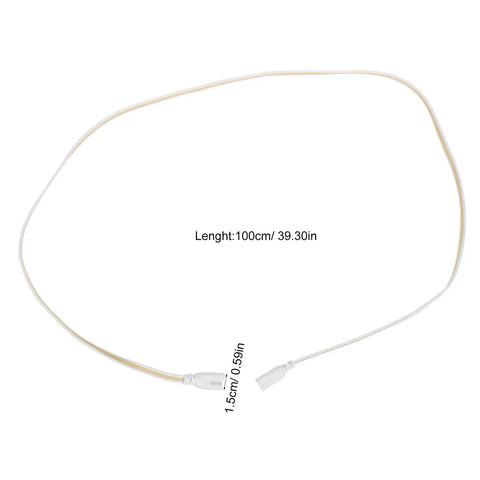 LED Tube Lamp Wire With 3 Pin Double End Connector Flexible Power Extension Cable For Under Cabinet Lights And Tube Lights Durable Indoor Workshop Power Supply Easy Install Safe Long Lasting, 100cm white cord