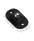 12 Pack Self Adhesive Black Mini Caster Wheels With 360 Degree Swivel Low Profile Kitchen Appliance Rollers base detail with dimensions 1.77 in x 1.1 in