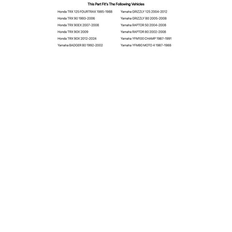 Compatibility chart for Premium Front Wheel Bearing And Seal Kit Compatible With Honda Trx 90 Atv showing vehicles list.