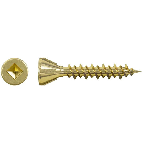 Underlayment Wood Screw Collated MTHZ1S Strong Drive One Inch Size Seven Yellow Zinc With Trim Head Nibs For Countersinking