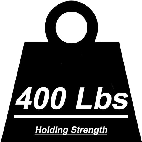 Icon showing 400 lbs holding strength for Large Push Button Retro Quick Latch Release Black 1.375 Inch Fits 1.375 Inch Holes