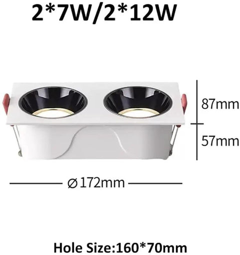JDXQBLD 5Pack Led Integrated Downlight Double Head Recessed Lighting Kit 14W/24W White Finish with dual 12W cups.