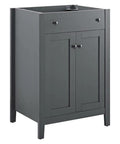 Nantucket 24 Inch Walnut Bathroom Vanity Cabinet For Modern Bath With Sleek Lines And Solid Build Ample Storage Durable Wood Grain Look Sink Basin Not Included - front view