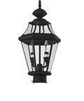 Georgetown 2-Light Outdoor Post Head In Polished Brass With Clear Beveled Glass, weatherproof light fixture close-up view.