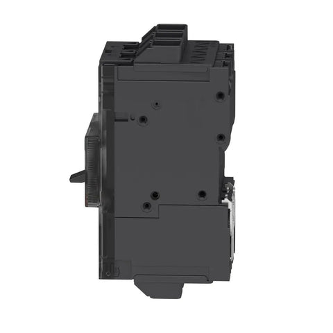 Built Tough 60 Amp Three Pole Circuit Breaker With Thermal Magnetic Trip Unit and Din Rail or Back Pan Mount side view image.