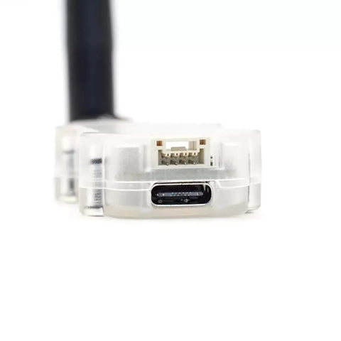 Close-up of 2.4G LoRa Telemetry Radio for Drones and Robotics LR24-F, USB port on data transmitter module for Pixhawk
