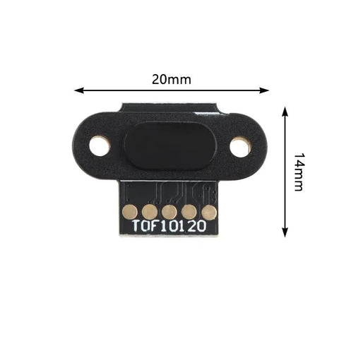 High Precision Laser ToF Distance Sensor Module Featuring Bullseye Precision And Rock Solid Stability, 20mm x 14mm size.