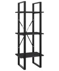 Five Tier Industrial Book Cabinet with metal frame and engineered wood bookshelf for home office storage, side view.