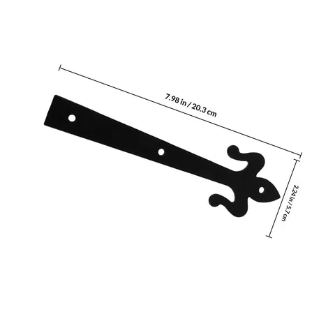 Heavy Duty 8 Inch Weld On Metal Screen Door Hinges Built Tough From Iron showing dimensions in inches and centimeters