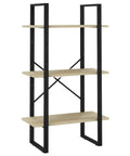 Industrial Style Dope Wall Mounted Book Cabinet With Adjustable Shelves In White Engineered Wood And Metal, front view