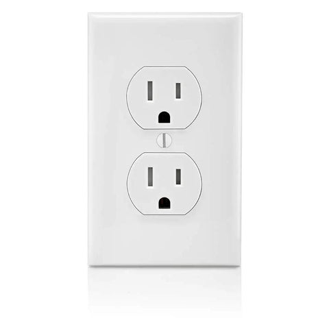 Tamper Resistant Duplex Receptacle 15 Amp 125 Volt Pack Of 10 White No Nonsense Plug Friendly Home Upgrade UL Listed NEC Compliant