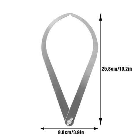 Straight Up Stainless Steel Pottery Caliper Kit shown measuring 25.8cm tall and 9.8cm wide for clay wall thickness readings.