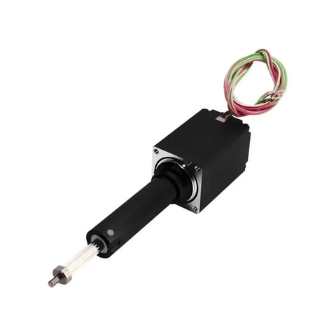 Solid Fixed Shaft Lead Screw Stepper Motor Micro Miniature Linear Telescopic Electric Cylinder Push Rod with wiring for precise motion.