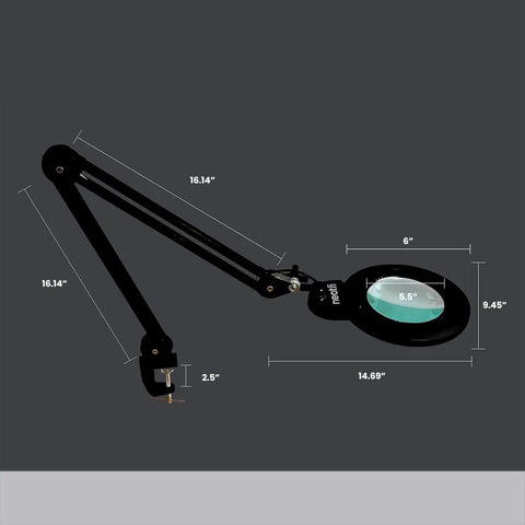 Dope 1200 Lumen LED Magnifying Lamp With Clamp Bifocal 6 Inch Lens Three Light Modes And Adjustable Color Temperature