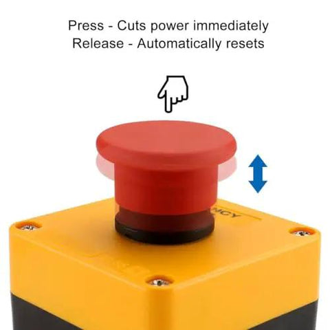 Red Flat Head Momentary Push Button Switch 1NO 1NC AC 660V 10A IP65 Weatherproof Industrial Control Box with reset function
