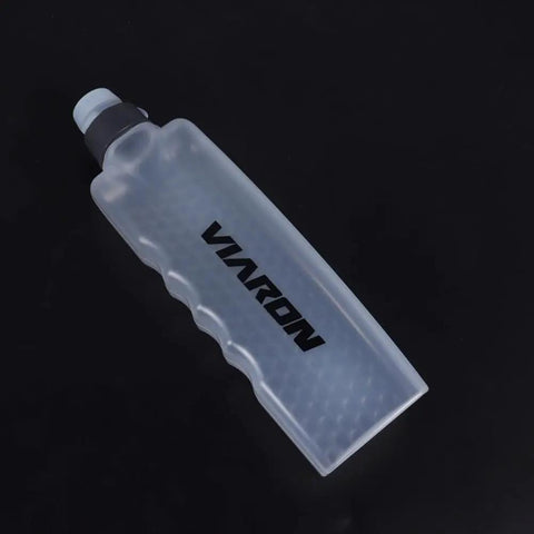 Curved 400ml Water Bottle For Running And Cycling, Squeeze Cup Ergonomic Sports Flask showing easy grip on black background