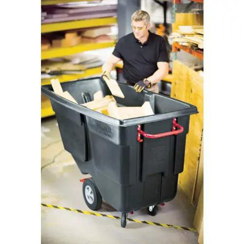 Heavy Duty HDPE Utility Cart With Steering Wheels And 1200 Pound Capacity Roll It Anywhere Without Breaking A Sweat Rock Solid Build, used to transport materials.