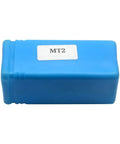 Blue packaging for Live Tailstock Mandrel Saver For Pen Turning 2MT Morse Taper, labeled MT2, protects mandrels and blanks.