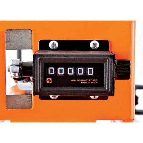 Gear driven mechanical clicker counter on Heavy Duty Metal Frame Measuring Wheel showing zero counts.