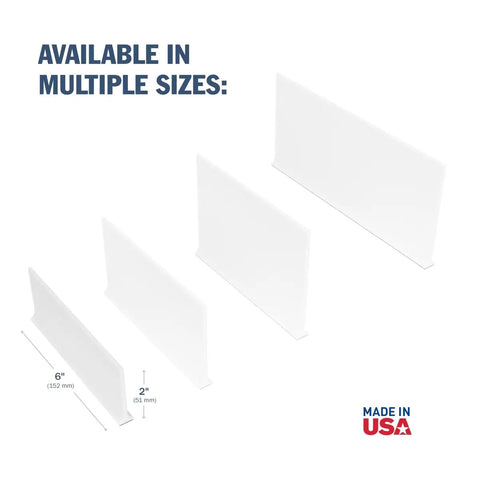 Dead Simple Magnetic Shelf Divider That Makes Your Fridge And Cabinet Look Hella Tidy With Heavy Duty White Plastic Dividers For Vitamins Books And Snacks Straight Up Kitchen Organization Essential in multiple sizes.