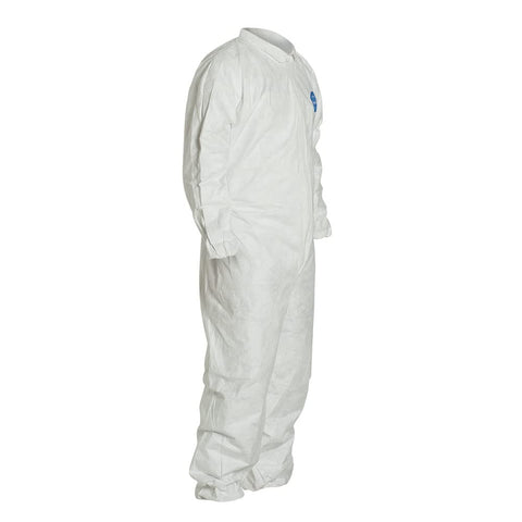 Disposable Protective Coverall With Elastic Wrists And Ankles White 2X Large Bulk 25 Pack Comfy Fit Work Suit For Hazmat And Cleanroom Tasks