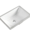 Durable White Rectangle Undermount Sink For Vanity And Bathroom, Vitreous Ceramic With Curved Sides, 18.3 Inches Long By 13.0 Inches Wide
