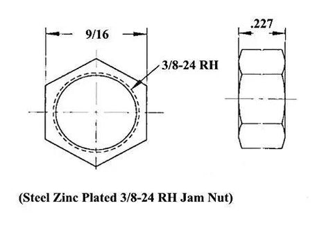 Heavy Duty 3/8 Four Link Suspension Rod End Kit Built Tough With Heat Treated Steel Bodies And Slick Smooth 52100 Bearing Balls For Grip Tight Drag Runs And Zero Drama Starting Line Launches Tie Rod Links with Steel Zinc Plated 3/8-24 RH Jam Nut.