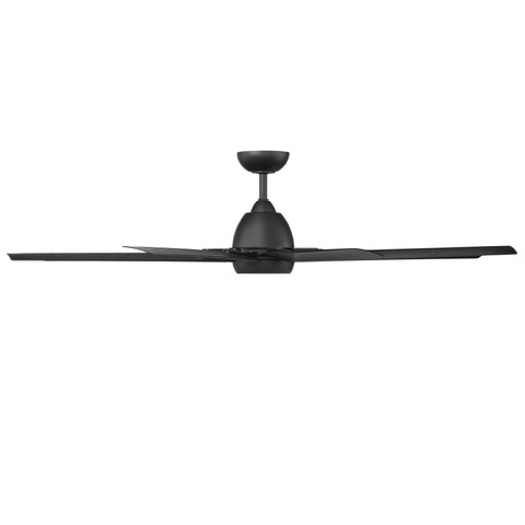 Heavy Duty 66 Inch Outdoor Ceiling Fan With Slick Matte Black Coating, top view showcasing sleek blades for smooth drafts.