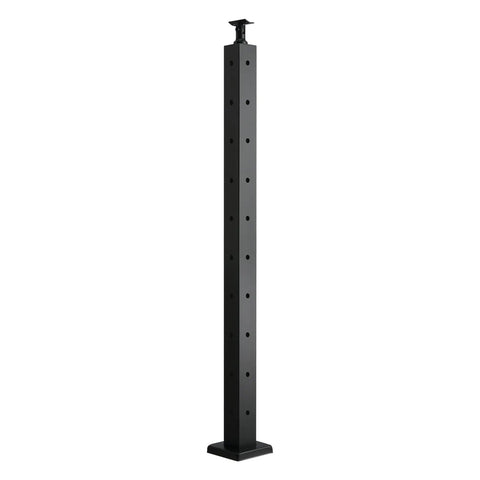 Corner Cable Railing Post With Ten L Shaped Holes Pre Drilled 36 By 2 By 2 Inches Stainless Steel Kit For Indoor Outdoor Deck And Balcony Black Finish 1 Pack
