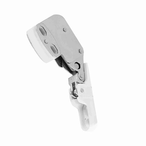 Heavy Duty Push To Open Cabinet Lock With Auto Release Spring For Kitchen Bedroom Cupboard Doors Easy Install Touch Catch Latch Rebound Door Catch No Handles Needed White Plastic side view of latch mechanism