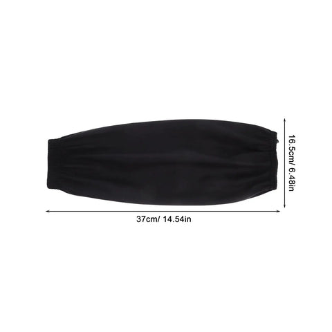 Black Waterproof Arm Sleeves Two Pack Heavy Duty Grease Shield For Mechanics And Construction Crews shown flat, dimensions 14.54in x 6.48in.
