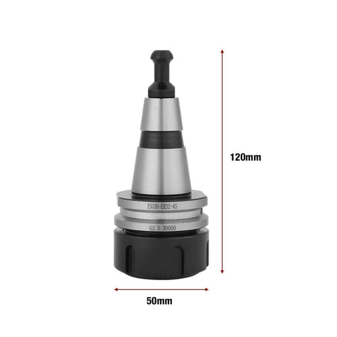Heavy Duty Balance Collet Chuck For Cnc Milling And Grinding Machines Precision Stainless Steel Build, 120mm tall, 50mm wide.