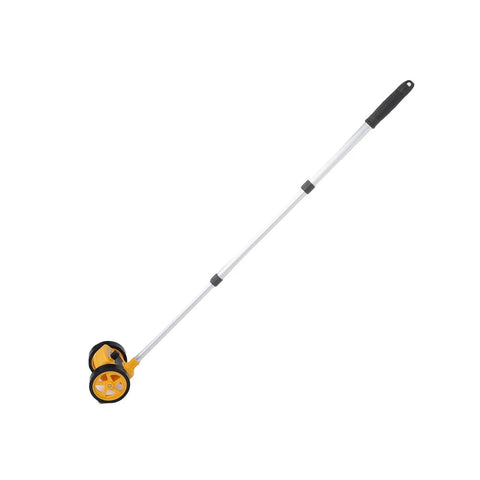 Baxnore Rolling Measuring Wheel 4 Inch Dual Wheel Accurate Distance Measurement Tool with Telescopic Rod, lightweight ABS aluminum alloy.