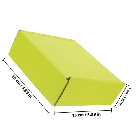 Green Corrugated Paper Boxes 10 Pack Go To Heavy Duty Packing Boxes For Shipping And Mailing, 15x15x5cm size, angled view