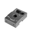 Rock Solid Single Sided Pneumatic Bench Vise Fixture For CNC Machining Center Multi Station Workholding Clamp Shop Tough Fixed Side Top Precision Milling Tool Silver, close-up of silver pneumatic vise fixture