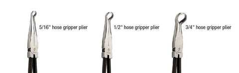 7 Piece Long Reach Pliers Set With Non Slip Comfort Grips And Red Handles, hose gripper pliers in 5/16, 1/2, 3/4 inches