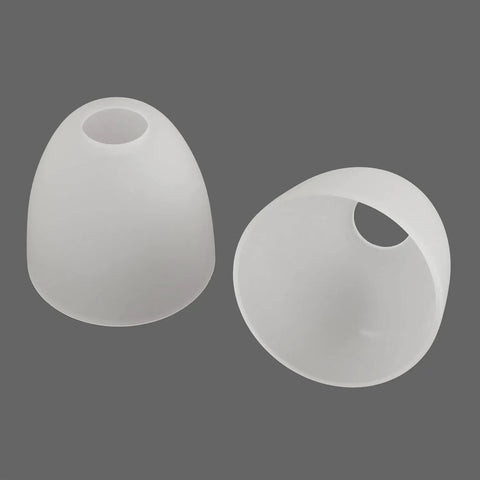 Two Pack Bell Shaped Frosted Glass Light Shades For Ceiling Fans And Wall Fixtures, Lipless with 1 5/8 Inch Fitter Opening