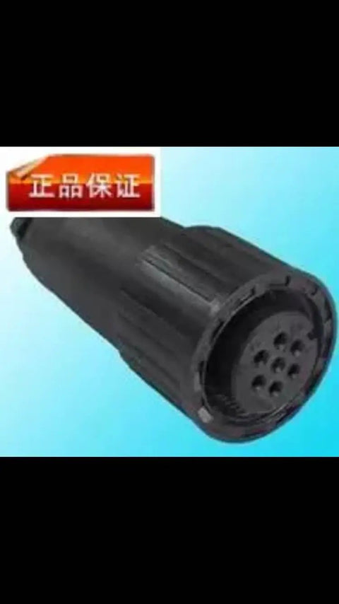 Heavy Duty Aviation Plug Connector With Seven Core Proportional Valve Hydraulic Coupler, black, straight body view.