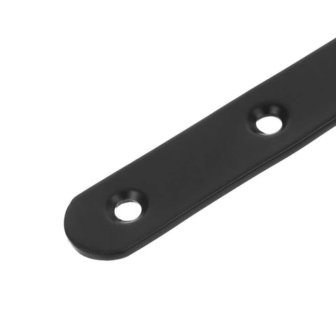 Close-up of 4 Pack Heavy Duty Stainless Steel Flat Mending Plates Straight Brackets For Wood Furniture And Cabinets Easy Install Durable