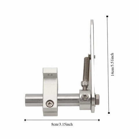 Side view of Rotating Encoder Mounting Bracket 21mm Hole Aluminum Alloy Fixing Stand with spring-loaded support system.