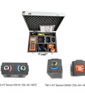 Portable Ultrasonic Flow Meter For Liquids With High Sensitivity And Digital Readouts No Contact Measurement Compact Design For Home Office Or Field Use RS232 Clamp Sensor Included Easy To Use On The Go displayed in a case with sensors and accessories