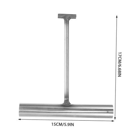 Pro Crew Heavy Duty Built Tough As Nails T Shaped Manhole Cover Hook 2 Pack stainless steel lifter tool shown in measurements.